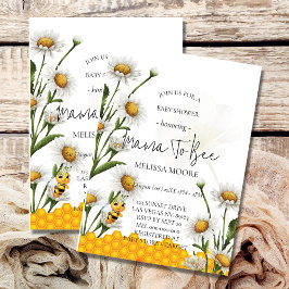Invitación Mama To Bee Abejorro Flor De Margarita