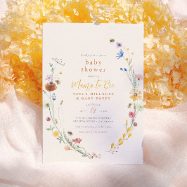Invitación Mama To Bee Delicate Wildflower Boho Baby Shower