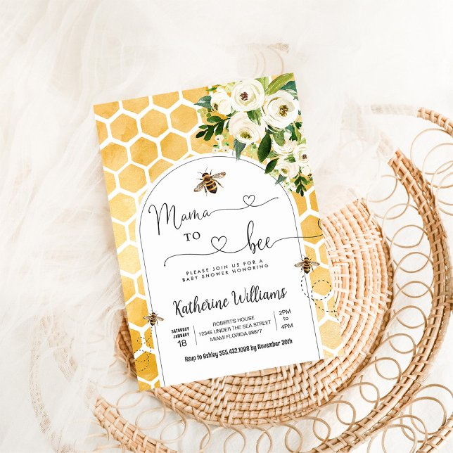 Invitación Mama To Bee Fiesta de Bebé Abeja de Miel (Subido por el creador)