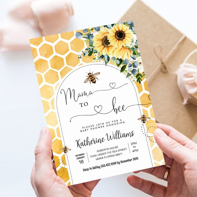 Invitación Mama To Bee Fiesta de Bebé Abeja de Miel (Subido por el creador)