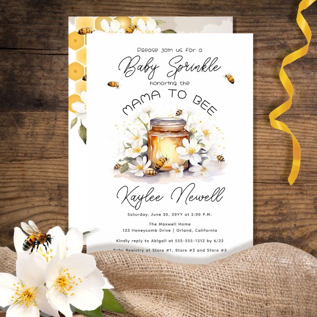 Invitación Mama to Bee Flores y Abejas Nena Rociar (Subido por el creador)