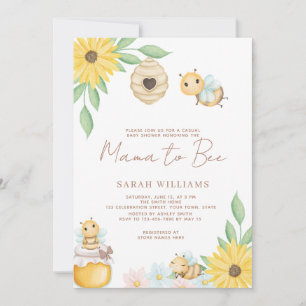 Invitación Mama to Bee Wildflower Baby Shower