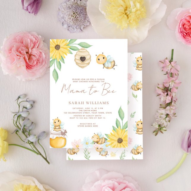 Invitación Mama to Bee Wildflower Baby Shower (Subido por el creador)