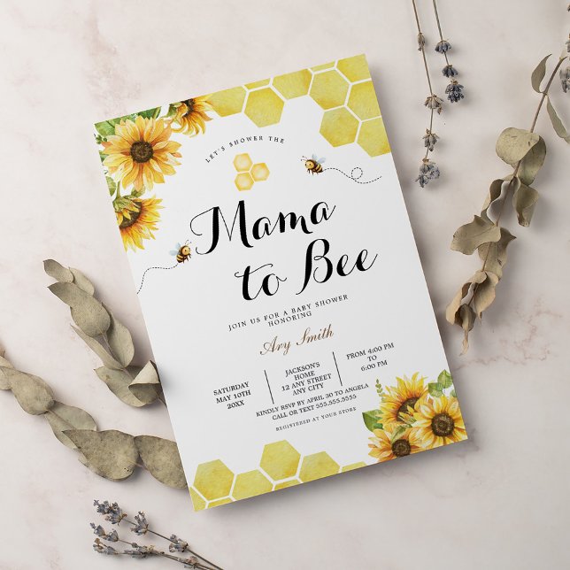 Invitación Mama to Bee Wildflower Baby Shower  (Subido por el creador)