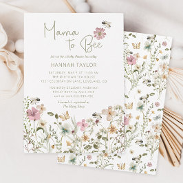 Invitación Mama to Bee Wildflower Baby Shower
