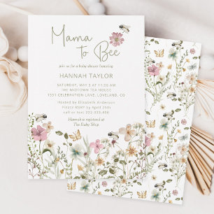 Invitación Mama to Bee Wildflower Baby Shower