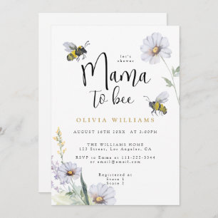 Invitación Mama to Bee Wildflower Daisy Baby Shower