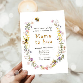 Invitación Mama to Bee Wildflower Honeybee Baby Shower