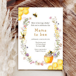 Invitación Mama to Bee Wildflower Honeybee Baby Shower