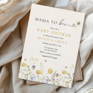 Invitación Mama to Bee Wildflower Rustic Garden Baby Shower