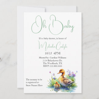 Invitación Mama y Baby Duck Baby Shower