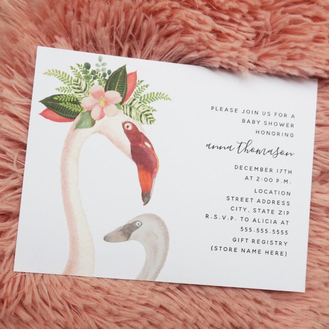 Invitación Mama y Baby Flamingo Baby Shower (Subido por el creador)