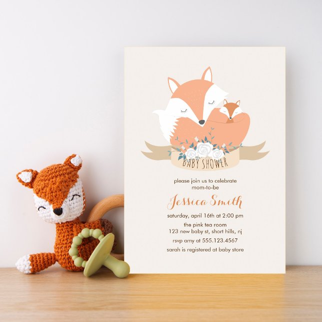 Invitación Mamá y Baby Fox Baby Shower (Subido por el creador)