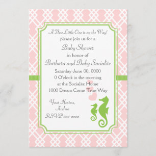Invitación Mama y Baby Seahorse