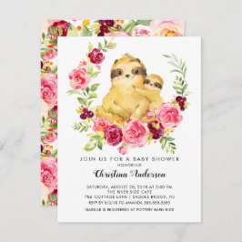 Invitación Mamá y Baby Sloth Baby Shower