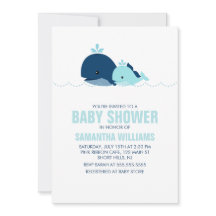 Mamá y bebé ballena Baby Shower {blue}