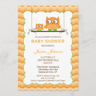 Invitación Mamá y bebé búhos Unisex invitan a Baby Shower