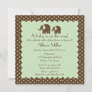 Invitación Mamá y bebé elefante Baby Shower