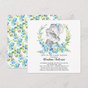 Invitación Mamá y bebé elefante Baby Shower