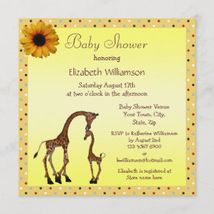 Invitación Mamá y bebé Girafa Neutral Baby Shower