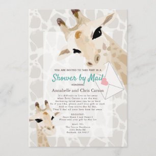 Invitación Mamá y bebé Giraffe Watercolor Baby Shower por cor