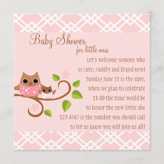 Invitación Mamá y Bebé Lechuza