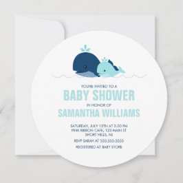 Invitación Mamá y bebé Whale Boy Baby Shower