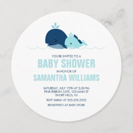 Invitación Mamá y bebé Whale Boy Baby Shower