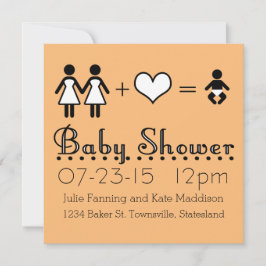 Invitación Mamá y mamá, icono moderno de Baby Shower personal