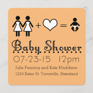 Invitación Mamá y mamá, icono moderno de Baby Shower personal
