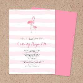 Invitación Mamá y niña Flamingo Baby Shower