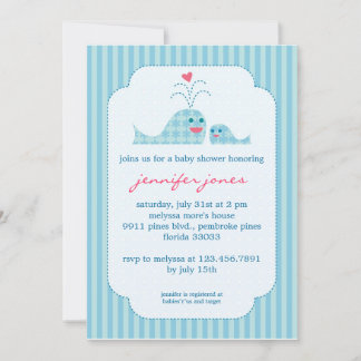 Invitación Mamá y niño ballena