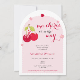 Invitación Mamáes Cherie Cherry Pink Coquette Chica Baby Show