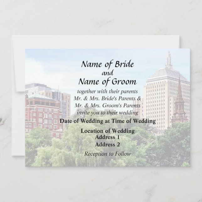 Invitación Mamáes de Boston - Vista desde el jardín público d (Anverso)