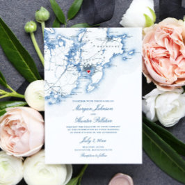 Invitación Mamáes de Gloucester Boda elegante de Cape Ann