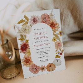 Invitación Mamáes de otoño y ducha de novia de las calabazas