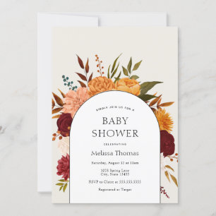 Invitación Mamáes Fall Florals y el Arco Marigold Baby Shower
