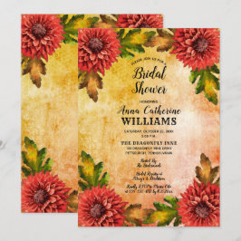 Invitación Mamáes florales de acuarela de otoño con ducha de 