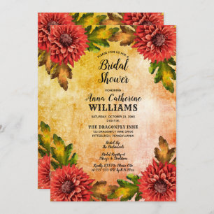 Invitación Mamáes florales de acuarela de otoño con ducha de 