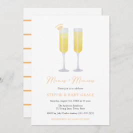 Invitación Mamas y Mimosas Momosa Baby Shower o Sip & See
