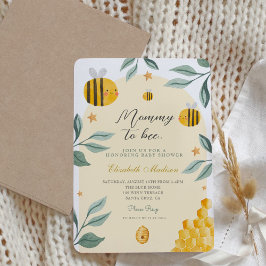 Invitación Mami acuarela para besar a la miel dulce Baby Show