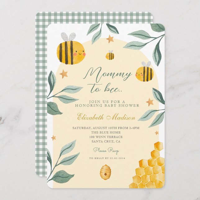 Invitación Mami acuarela para besar a la miel dulce Baby Show (Subido por el creador)