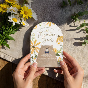 Invitación Mami Bear & Sweet Honey Bee Baby Boy Shower