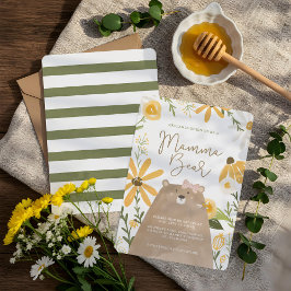 Invitación Mami Bear & Sweet Honey Bee Baby Shower