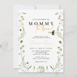 Invitación Mami De Flor Silvestre En Baby Shower Neutral De G