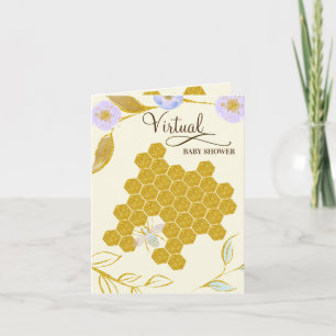 Invitación Mami de oro de color de agua virtual para ser Baby