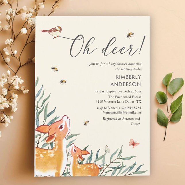 Invitación Mami Deer & Baby Deer Sweet Baby Shower (Subido por el creador)