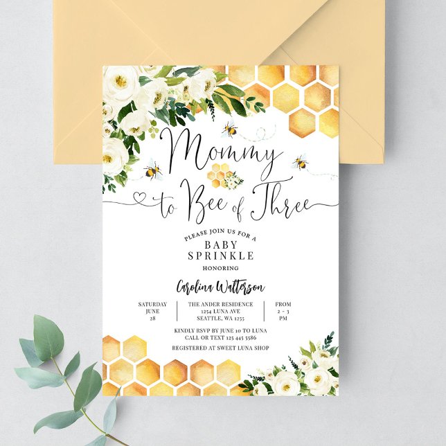 Invitación Mami en la cacería de tres bebés Sprinkle Shower (Subido por el creador)