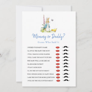 Invitación Mami o papi juego de Baby Shower Peter Rabbit