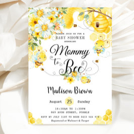 Invitación Mami to bebe Baby Shower floral amarillo neutral